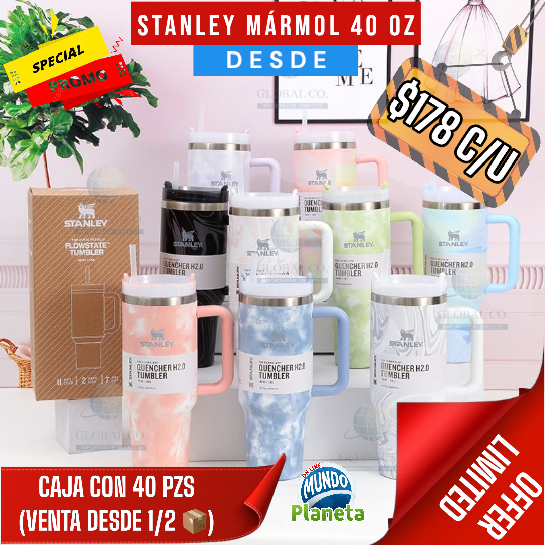 TERMO STANLEY 40 OZ CON ASA PREMIUM MÁRMOL