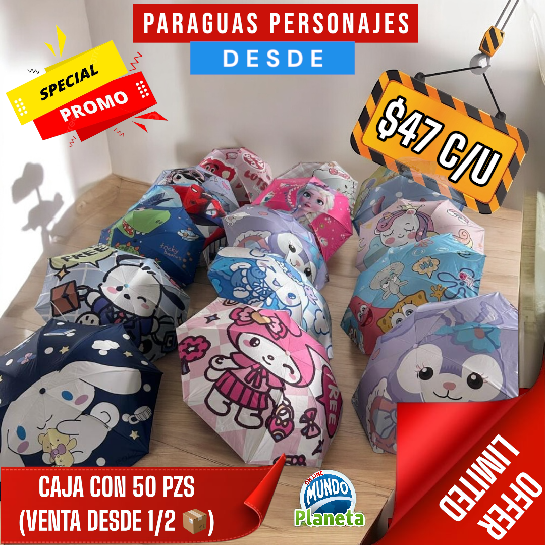 PARAGUAS INFANTIL DE PERSONAJES