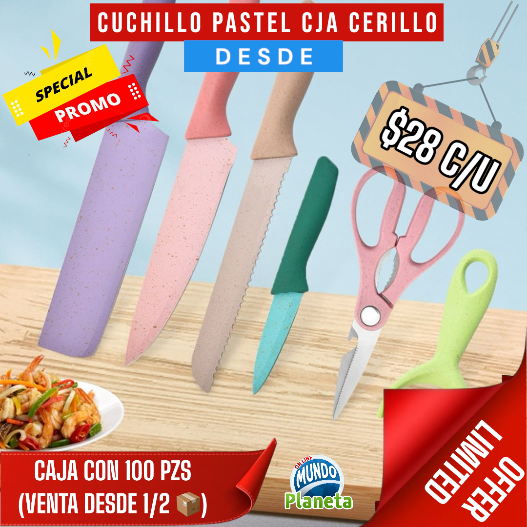 CUCHILLO COLOR PASTEL CAJA CHICA