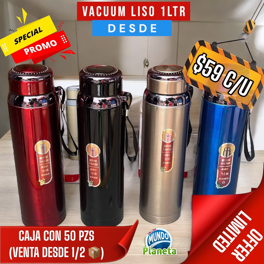 VACUUM LISO 1 LITRO (VENTA DESDE 1 PZA A PRECIO DE CAJA)